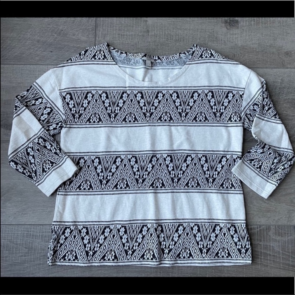 J. Crew Jacquard-Stripe Sweatshirt Size Medium